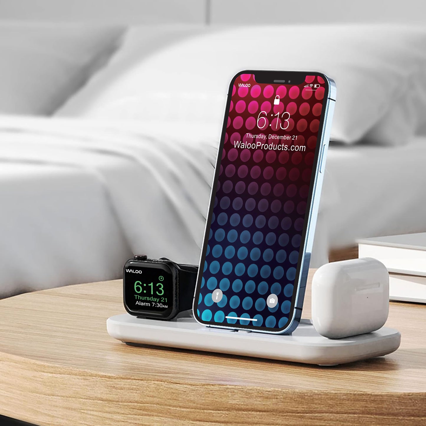 Waloo Portable & Foldable Charging Dock For iPhone, Apple Watch & AirPods (Compatible With Lightning Devices Only; Not USB-C)