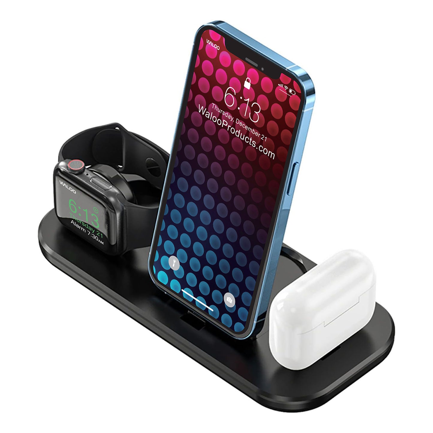 Waloo Portable & Foldable Charging Dock For iPhone, Apple Watch & AirPods (Compatible With Lightning Devices Only; Not USB-C)