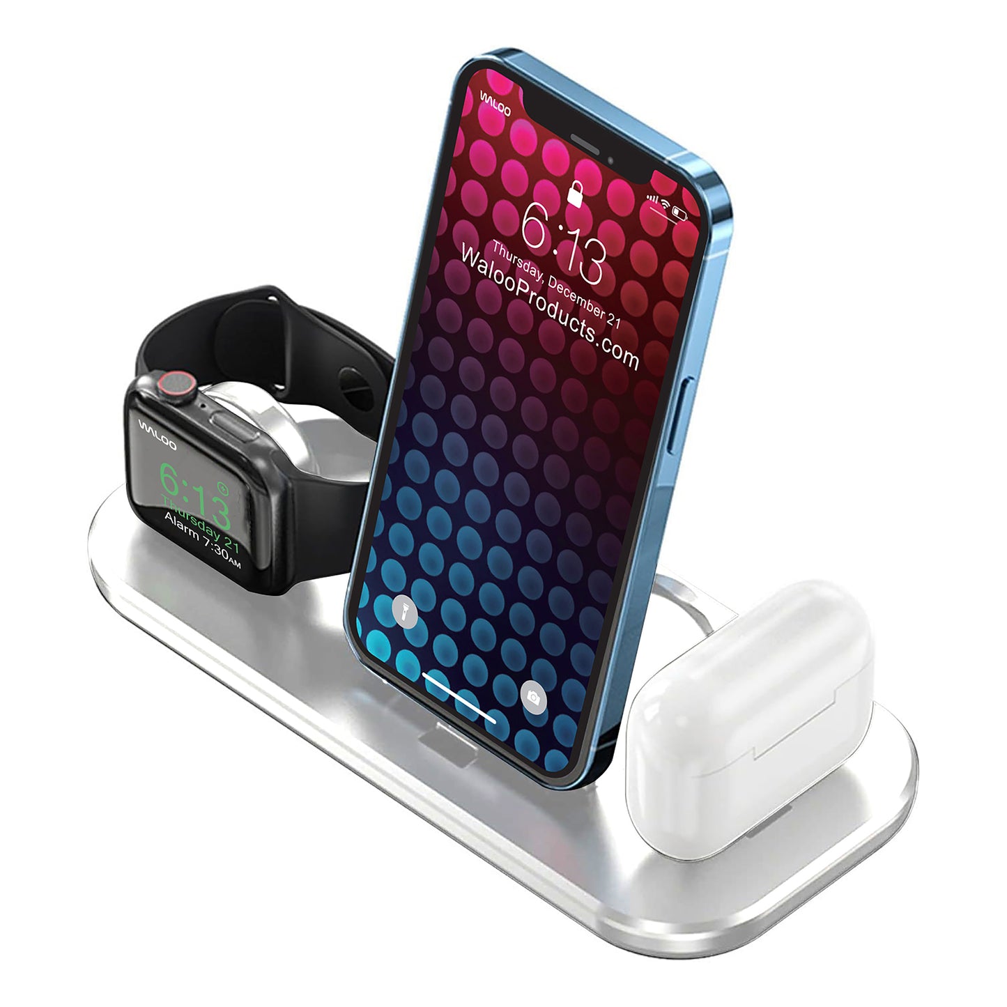 Waloo Portable & Foldable Charging Dock For iPhone, Apple Watch & AirPods (Compatible With Lightning Devices Only; Not USB-C)