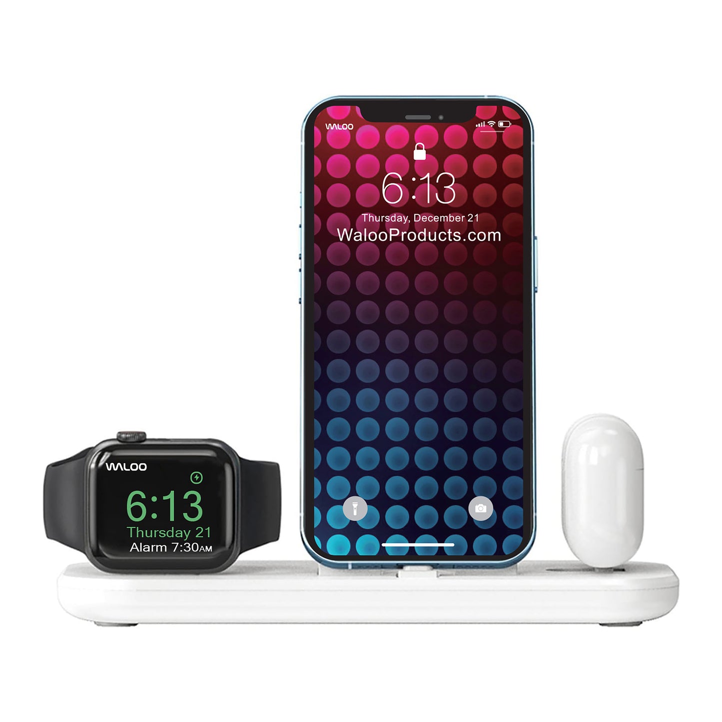 Waloo Portable & Foldable Charging Dock For iPhone, Apple Watch & AirPods (Compatible With Lightning Devices Only; Not USB-C)