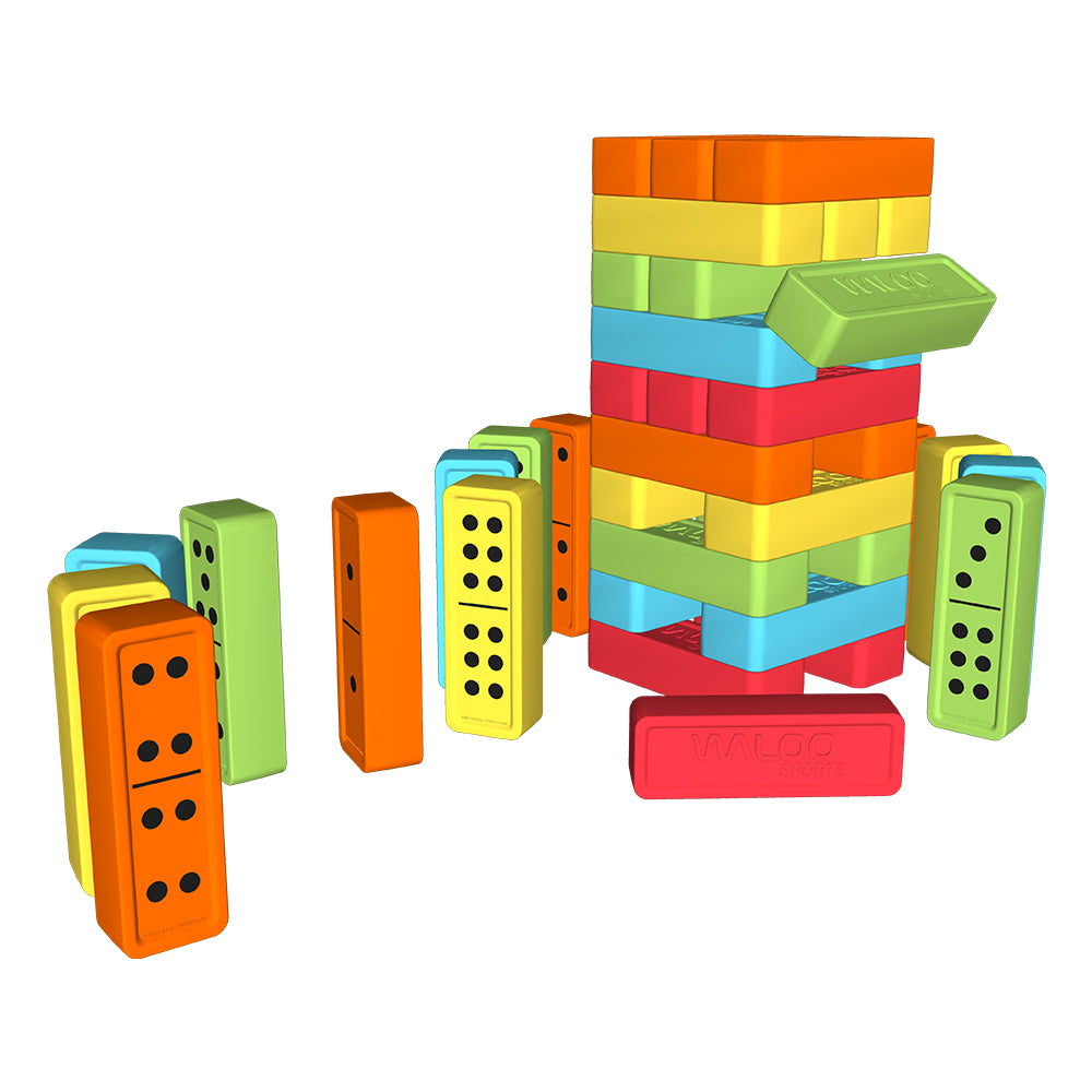 Jumbo Reversible Tumbling Tower & Dominoes Set - 30 Pc Set