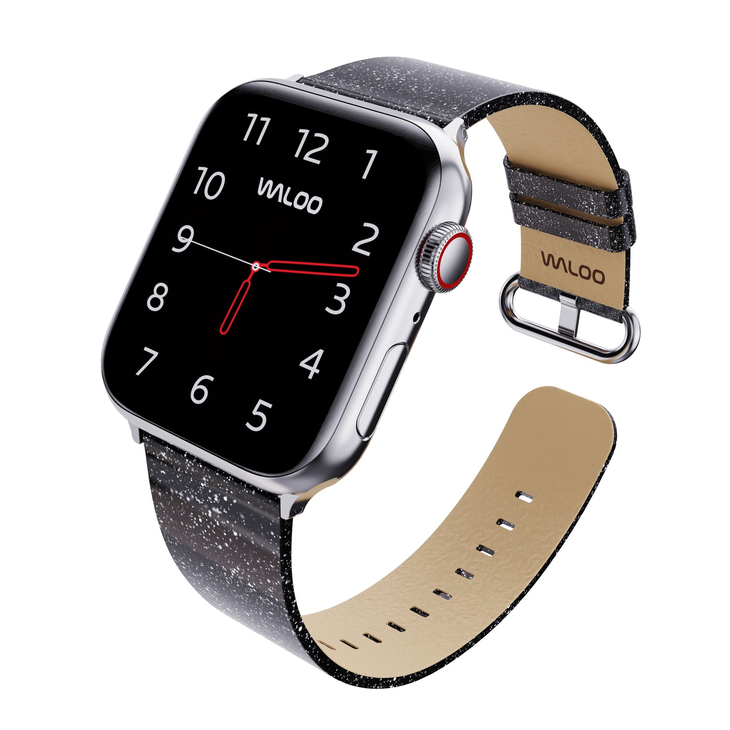 Waloo Shiny Brilliance Leather Band For Apple Watch