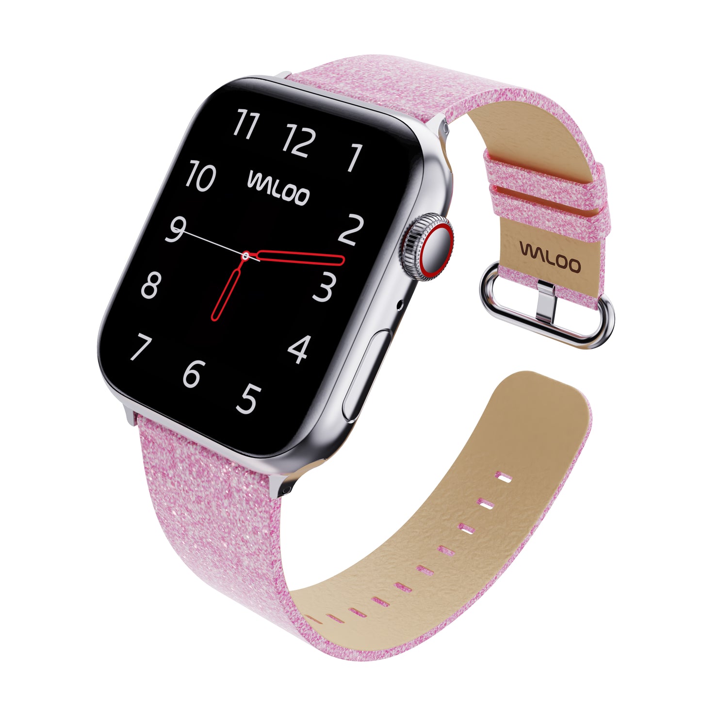 Waloo Shiny Brilliance Leather Band For Apple Watch