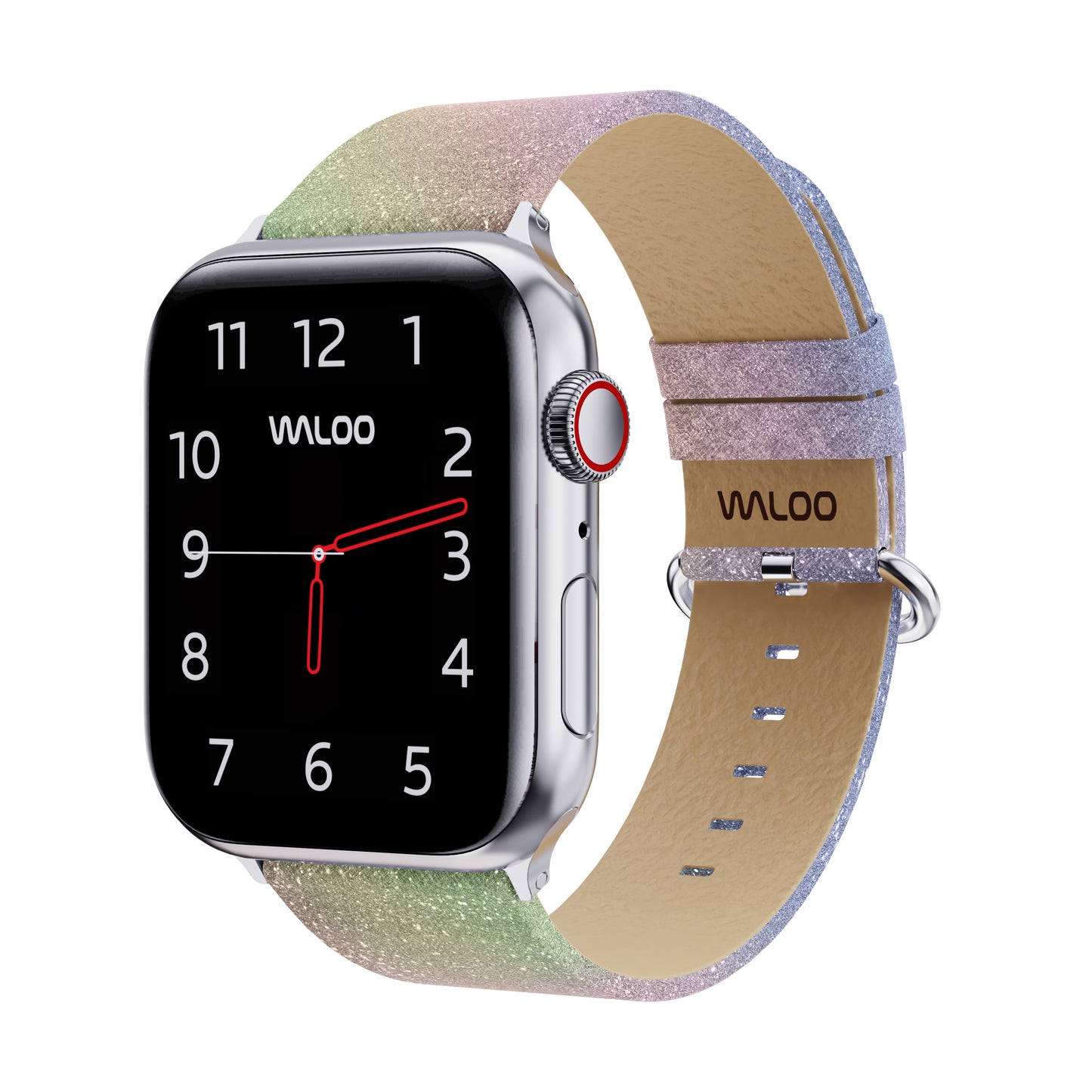 Waloo Shiny Brilliance Leather Band For Apple Watch