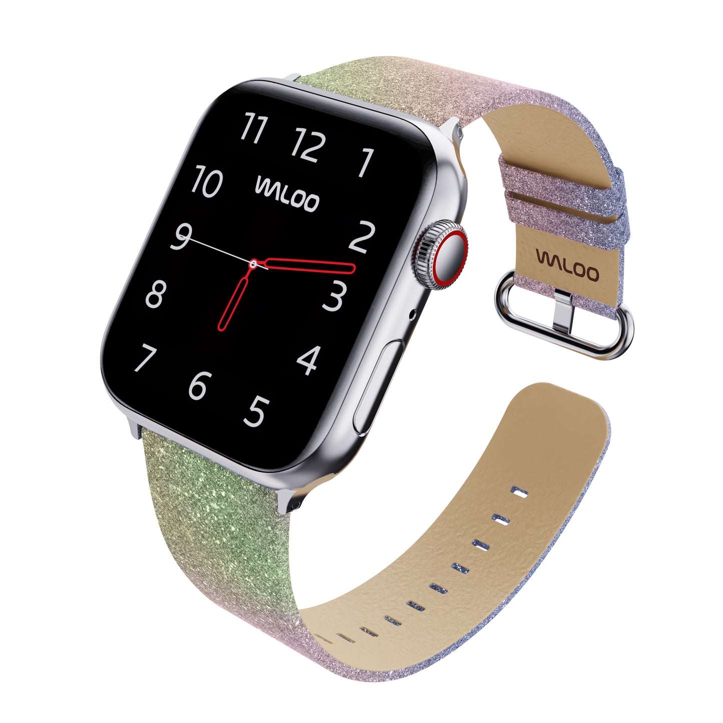 Waloo Shiny Brilliance Leather Band For Apple Watch