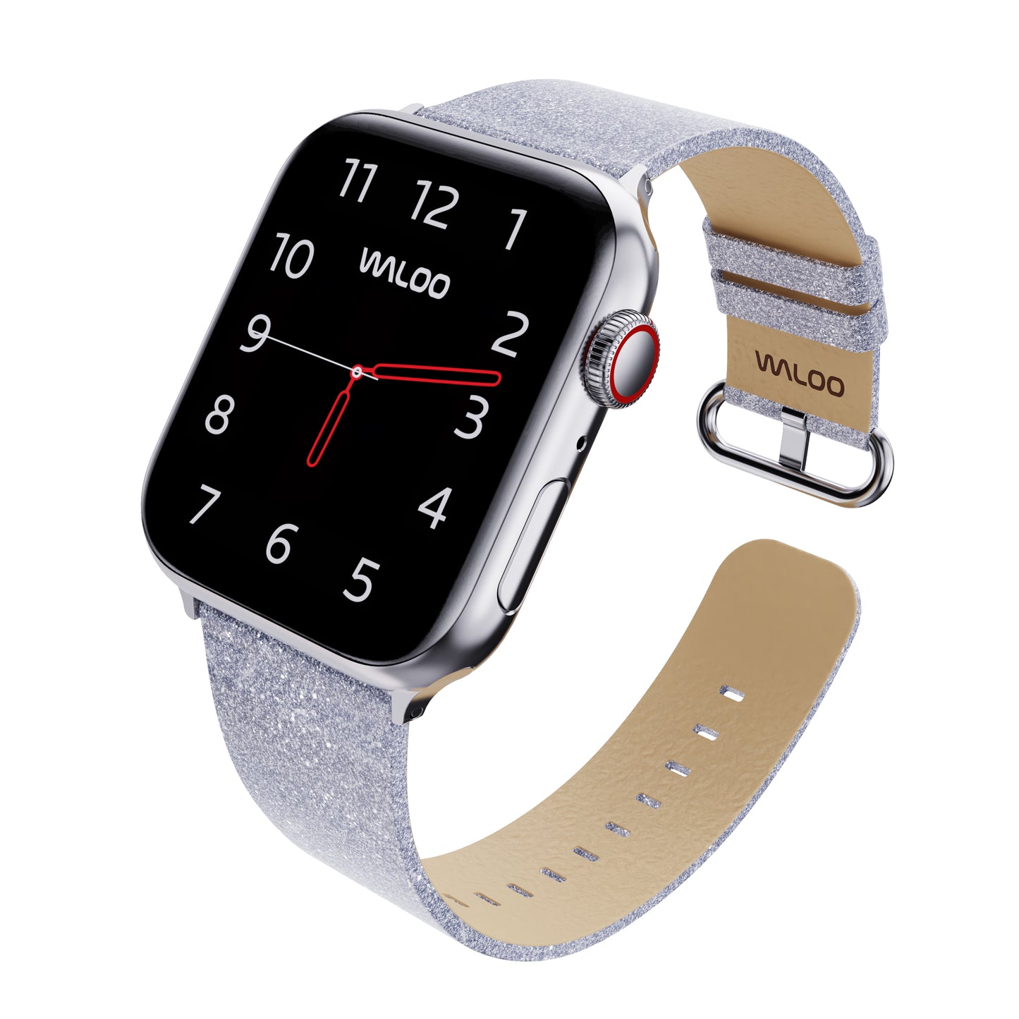 Waloo Shiny Brilliance Leather Band For Apple Watch