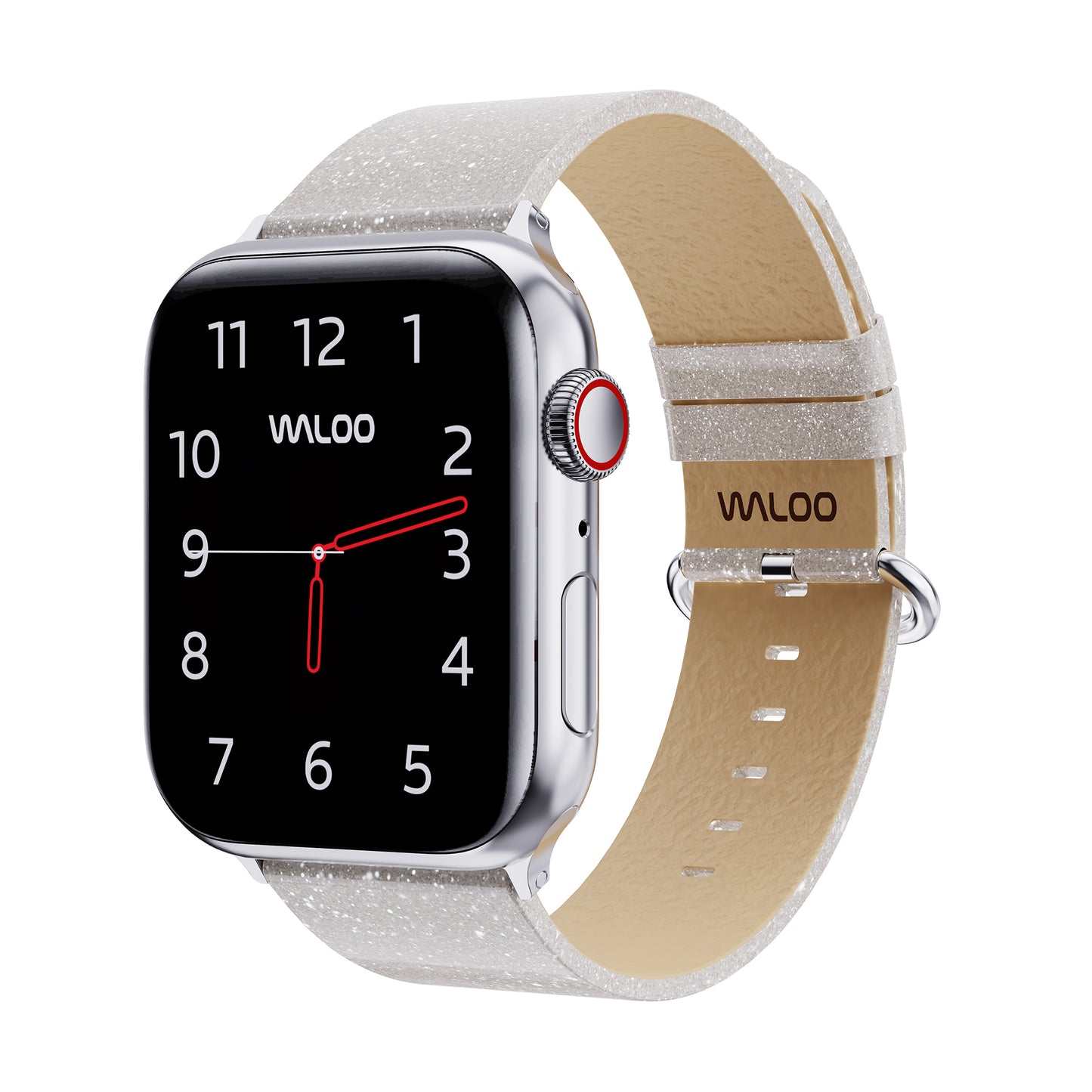 Waloo Shiny Brilliance Leather Band For Apple Watch