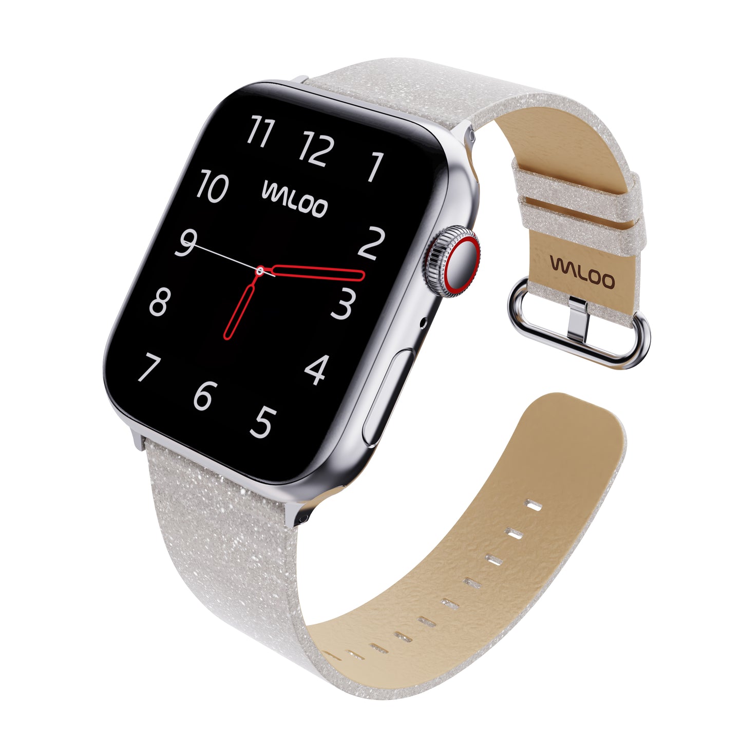 Waloo Shiny Brilliance Leather Band For Apple Watch
