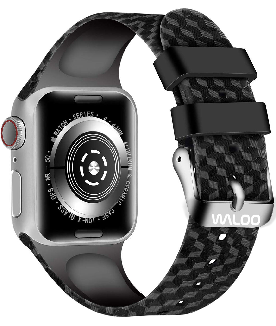 Waloo Carbon Fiber Silicone Band For Apple Watch