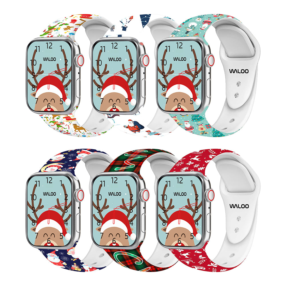 Waloo Christmas/Holiday Fun Silicone Sport Band For Apple Watch