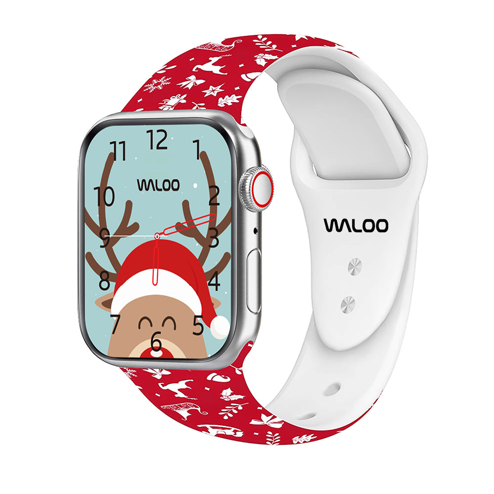 Waloo Christmas/Holiday Fun Silicone Sport Band For Apple Watch