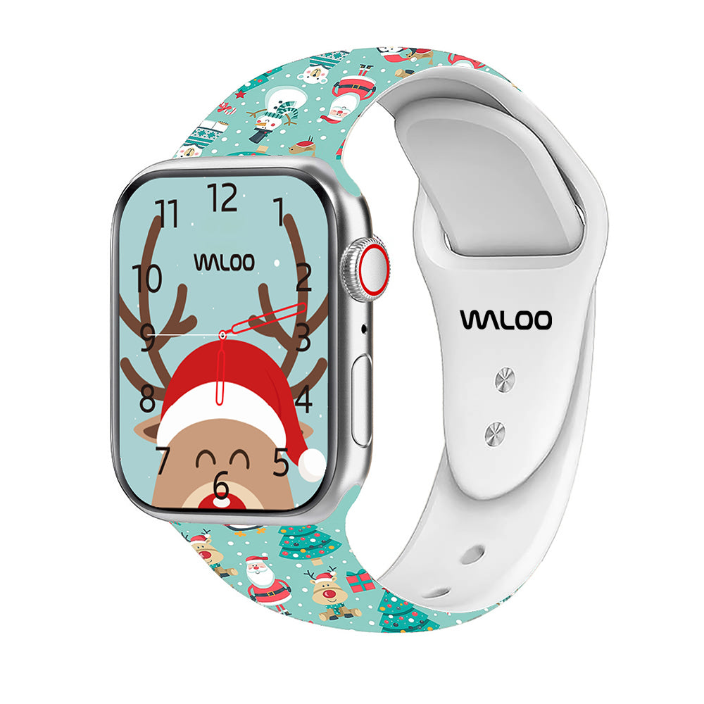 Waloo Christmas/Holiday Fun Silicone Sport Band For Apple Watch