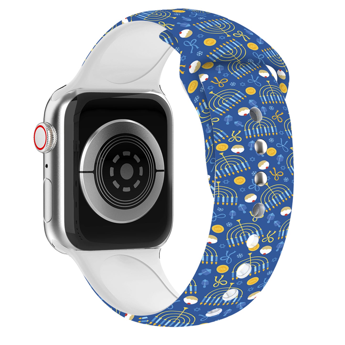 Waloo Hanukkah/Holiday Fun Silicone Sport Bands For Apple Watch