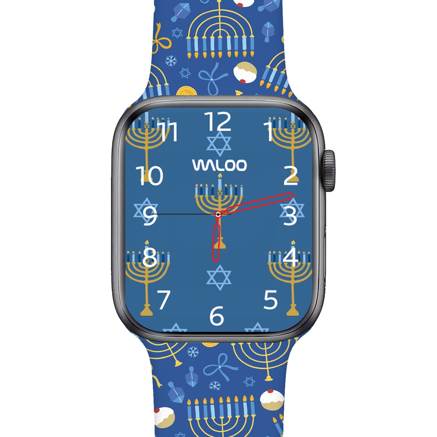 Waloo Hanukkah/Holiday Fun Silicone Sport Bands For Apple Watch