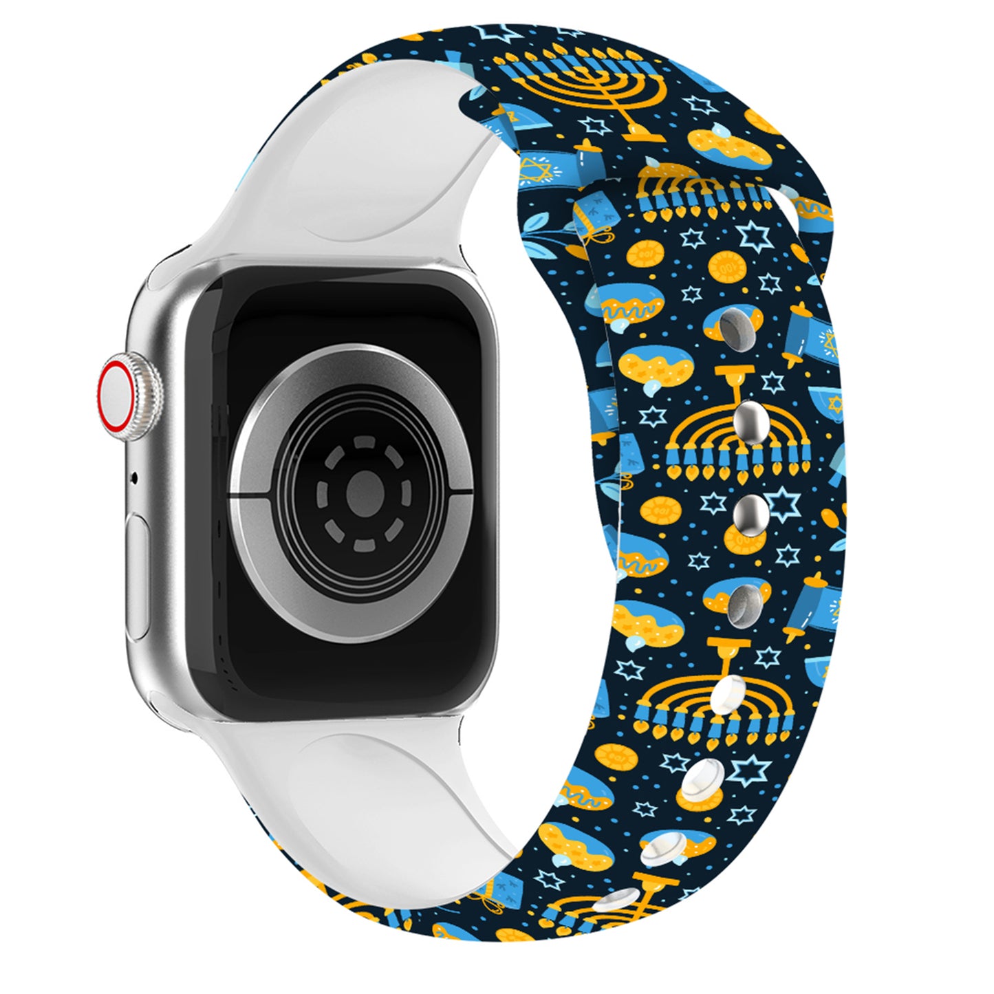 Waloo Hanukkah/Holiday Fun Silicone Sport Bands For Apple Watch
