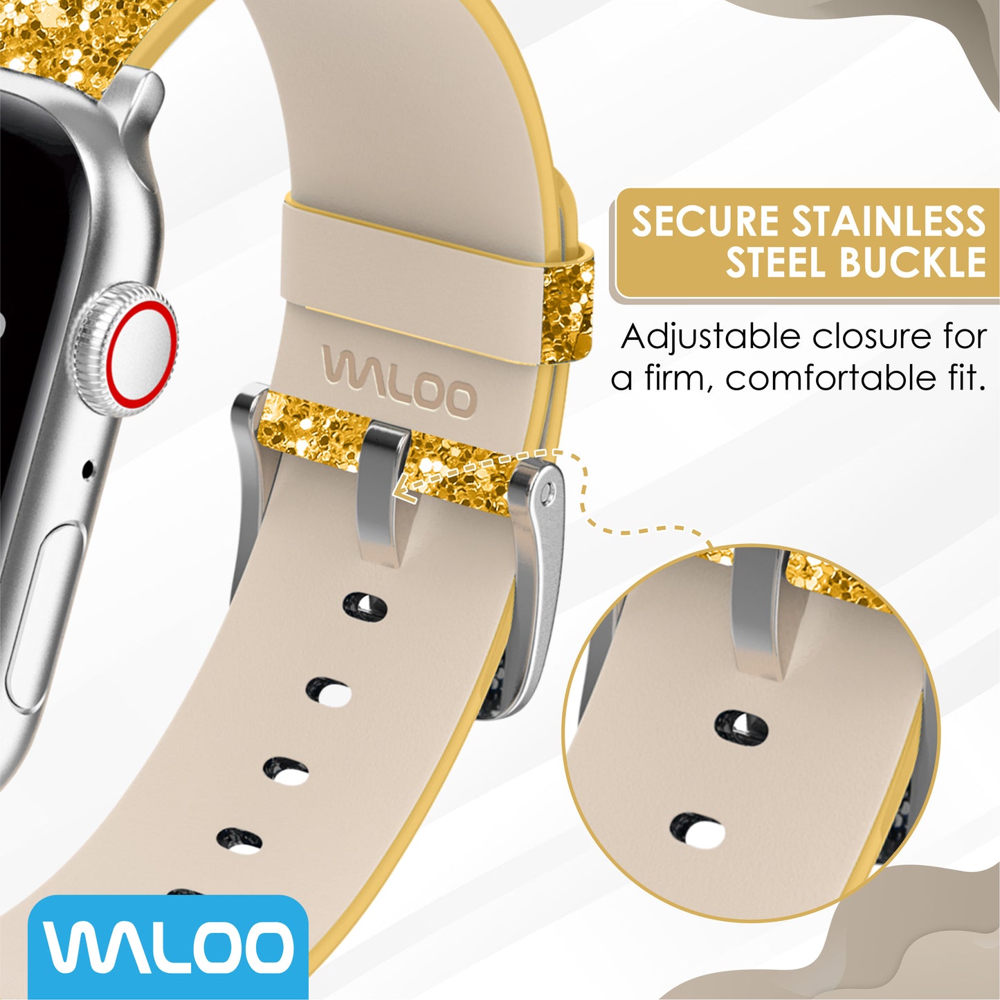 Waloo Leather Bling Band For Apple Watch