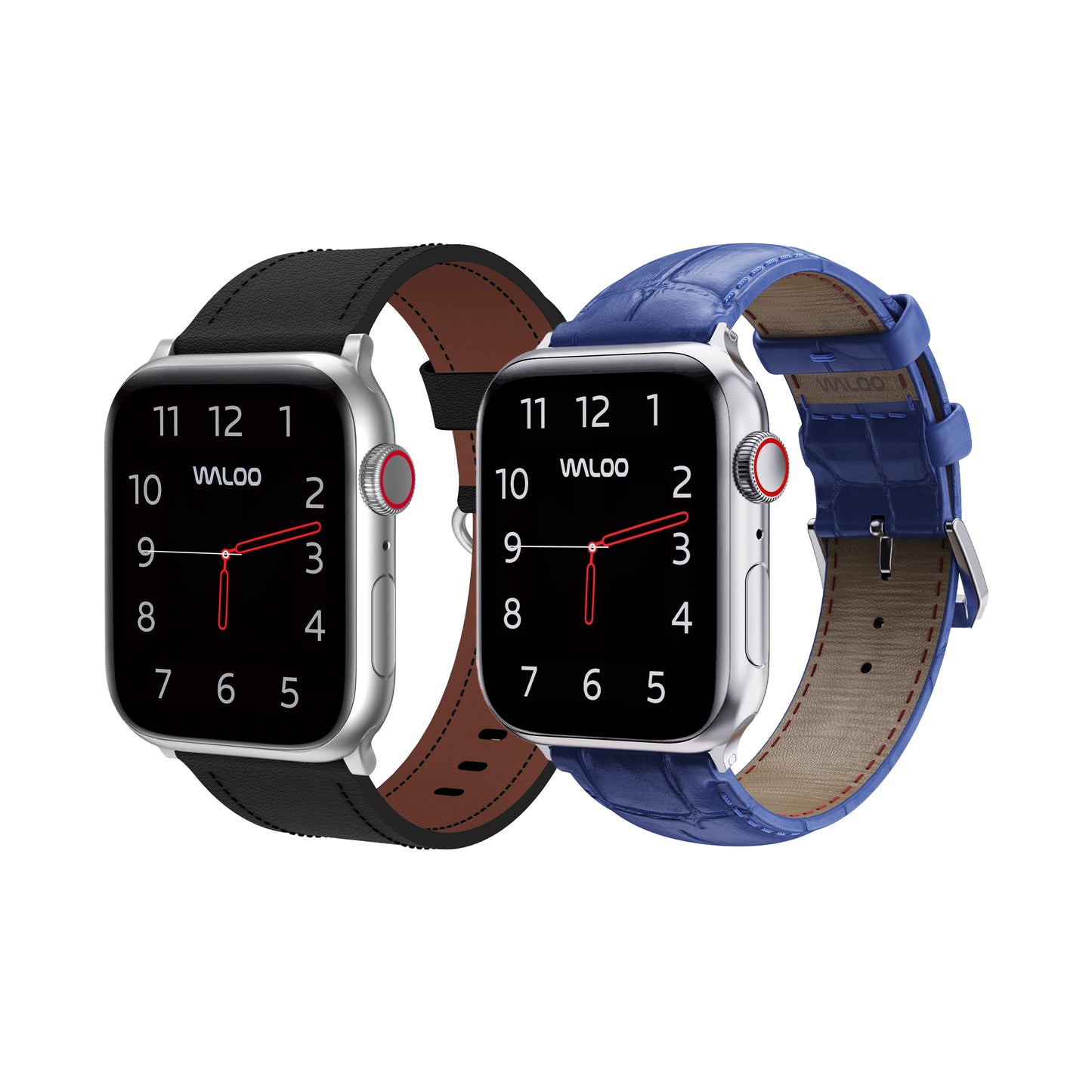 Waloo 2-Pack Classic Leather & Crocodile Leather Bands For Apple Watch