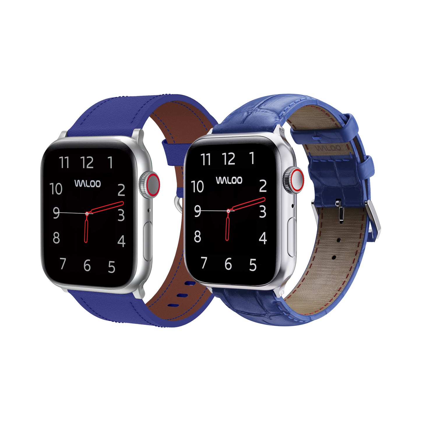 Waloo 2-Pack Classic Leather & Crocodile Leather Bands For Apple Watch