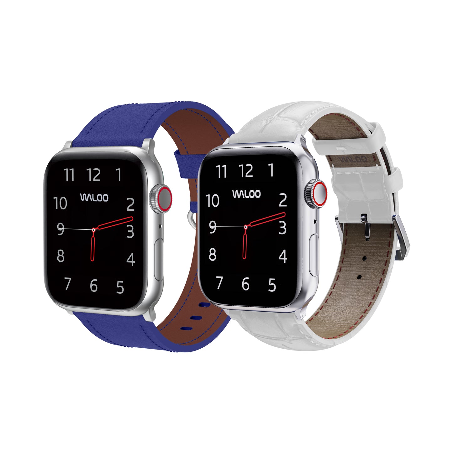 Waloo 2-Pack Classic Leather & Crocodile Leather Bands For Apple Watch