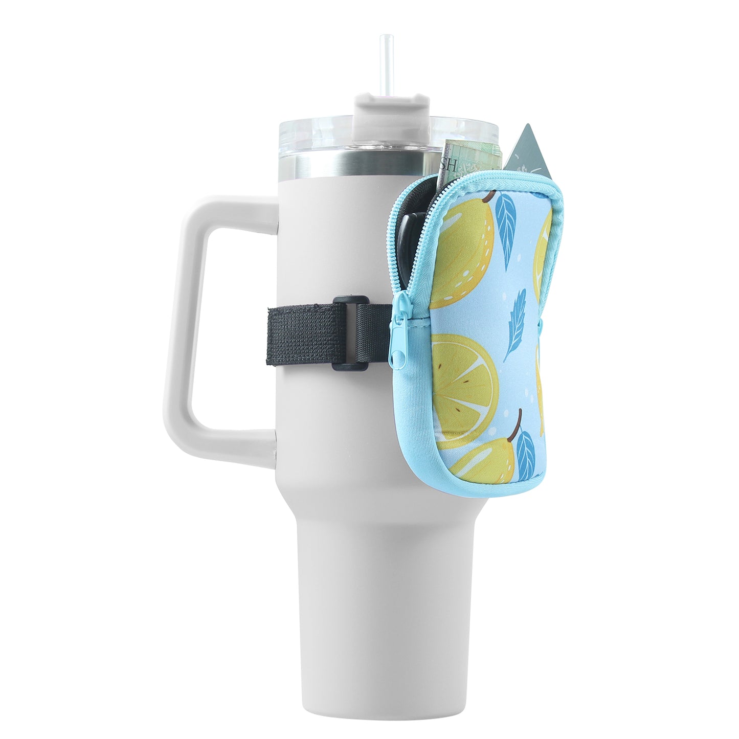 Tumbler Bottle Pouch W/ Zipper & Built in Pocket