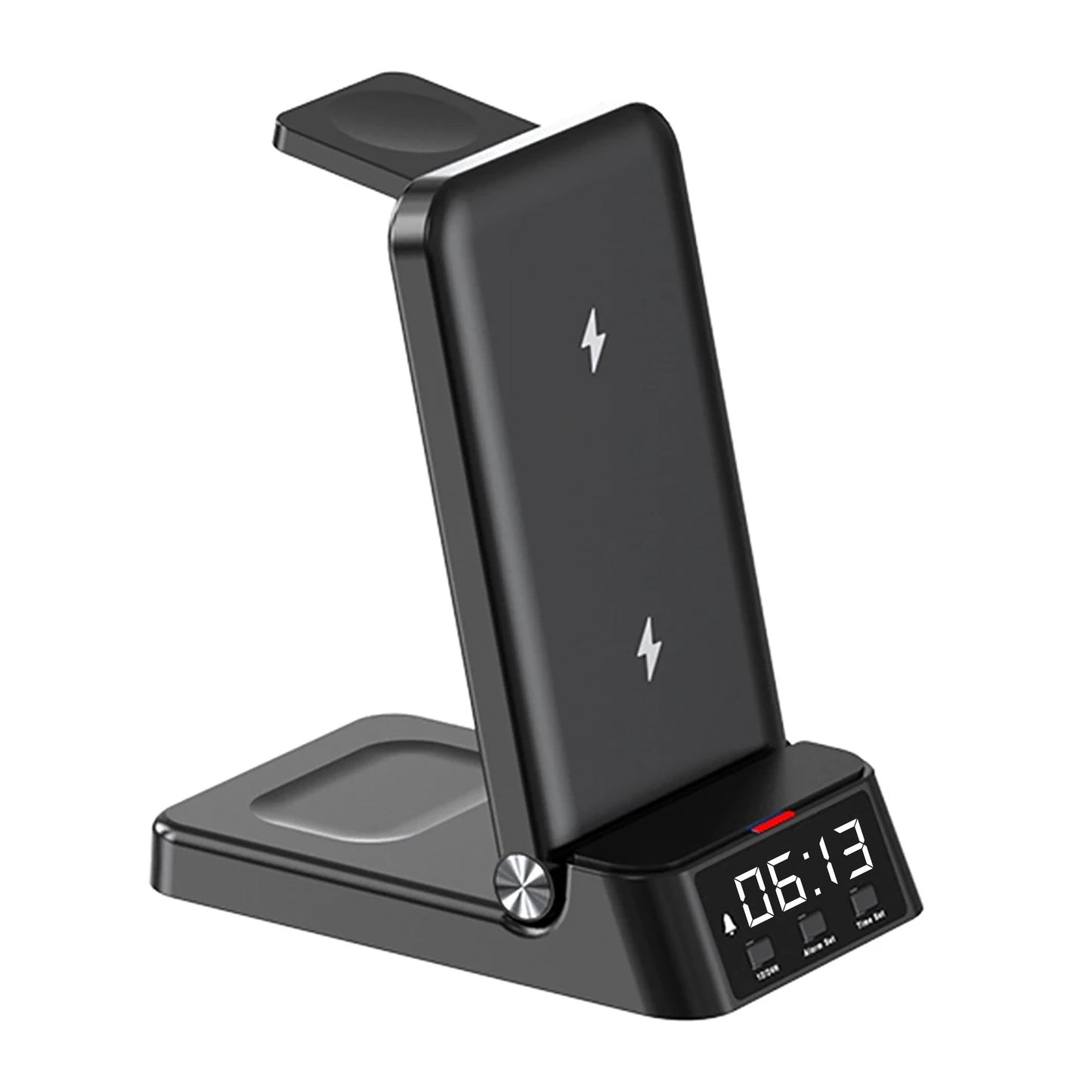 Waloo Mini Wireless Charging Dock With Alarm Clock For iPhone, Apple Watch & AirPods