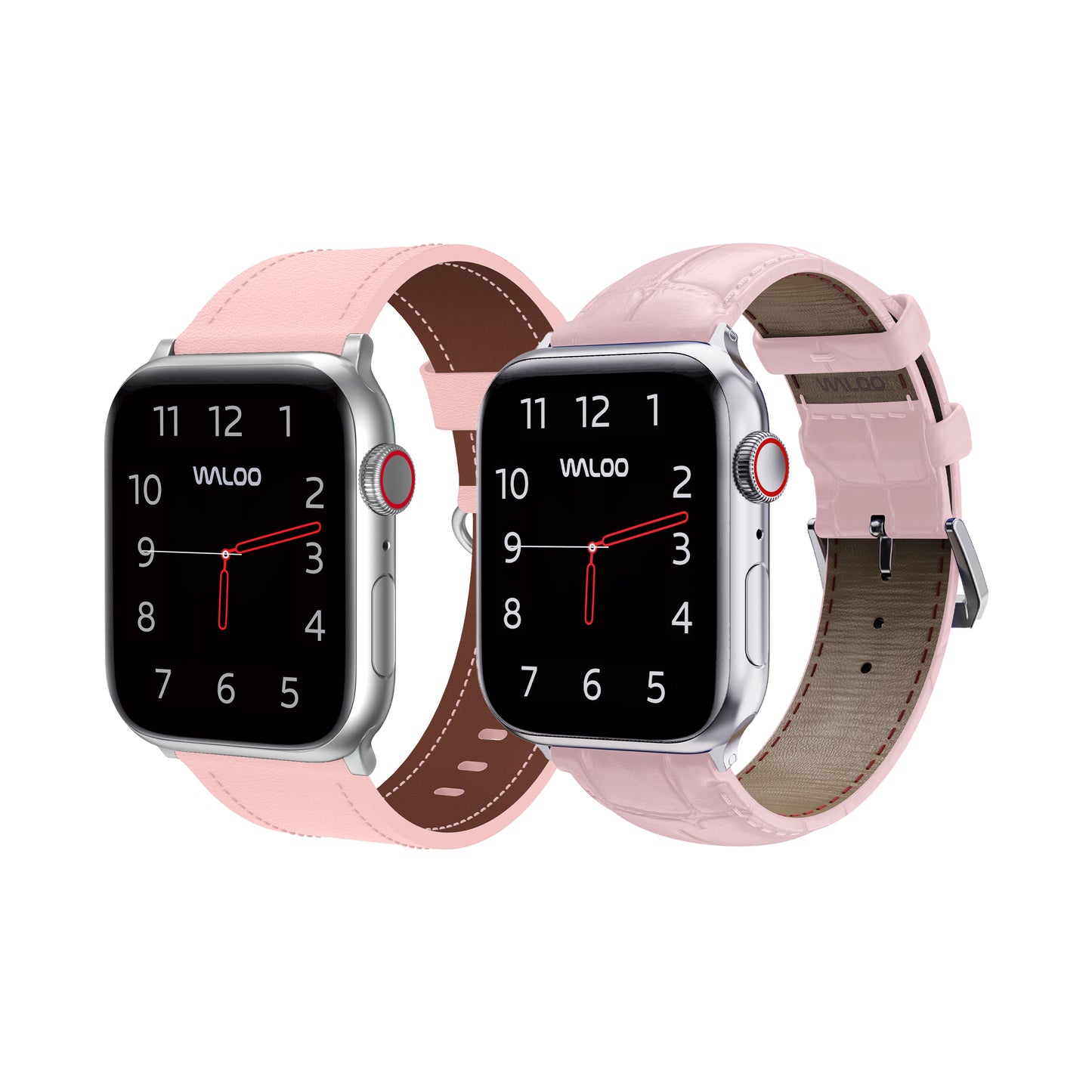 Waloo 2-Pack Classic Leather & Crocodile Leather Bands For Apple Watch