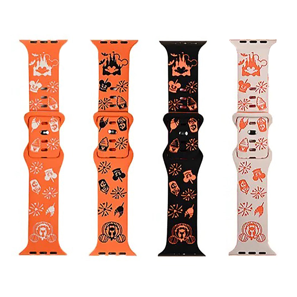 Waloo Halloween Cartoon Engraved Silicone Sport Band For Apple Watch