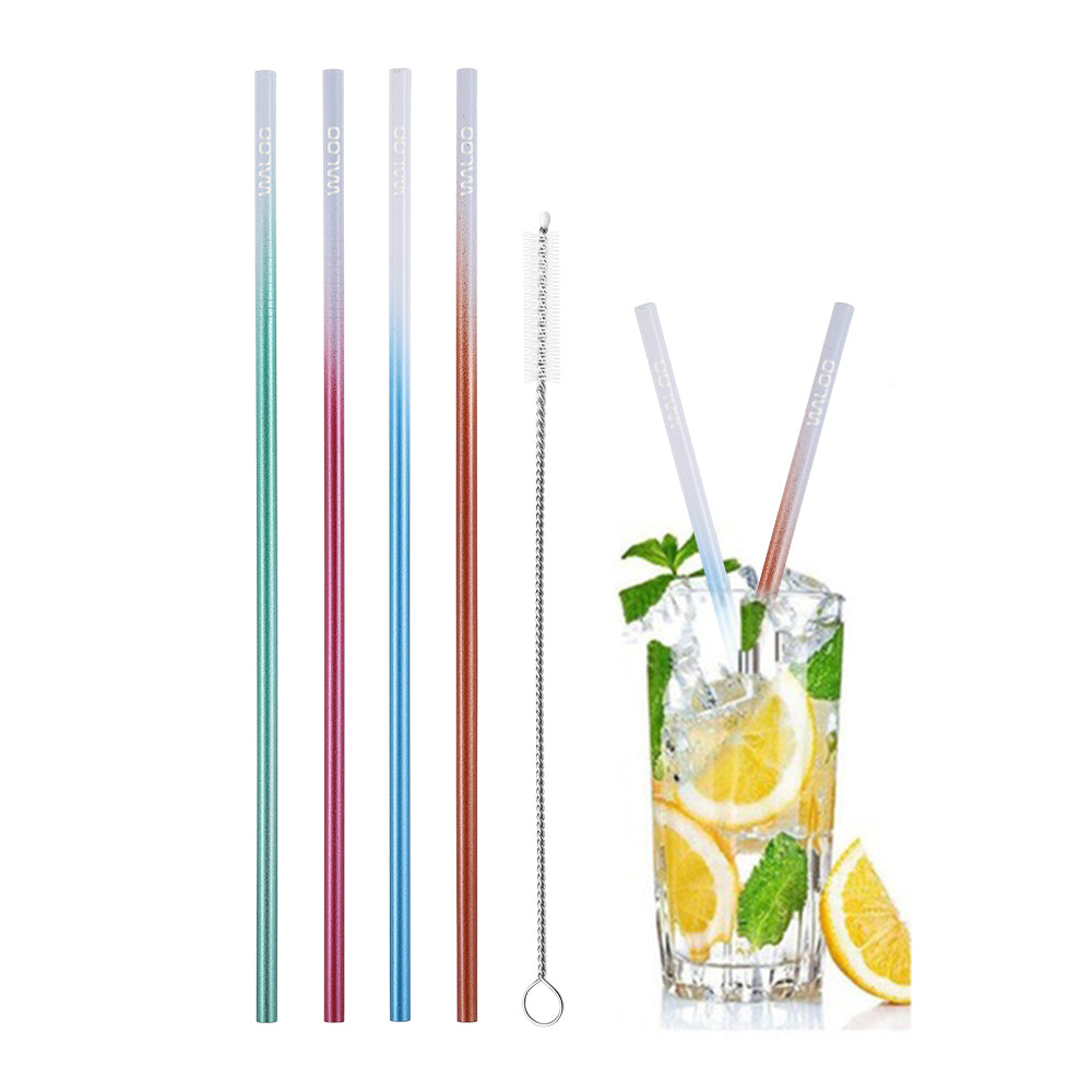 Two Tone Stainless Steel Drinking Straws (4 Pack)