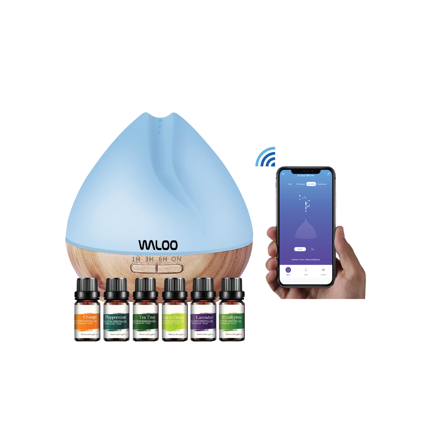 Waloo Smart Aroma Diffuser (400ml) Control By Phone or Manual