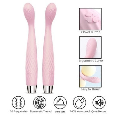 G Spot Curved Waterproof Dildo Vibrator Pen Stimulation Massager 10 Modes