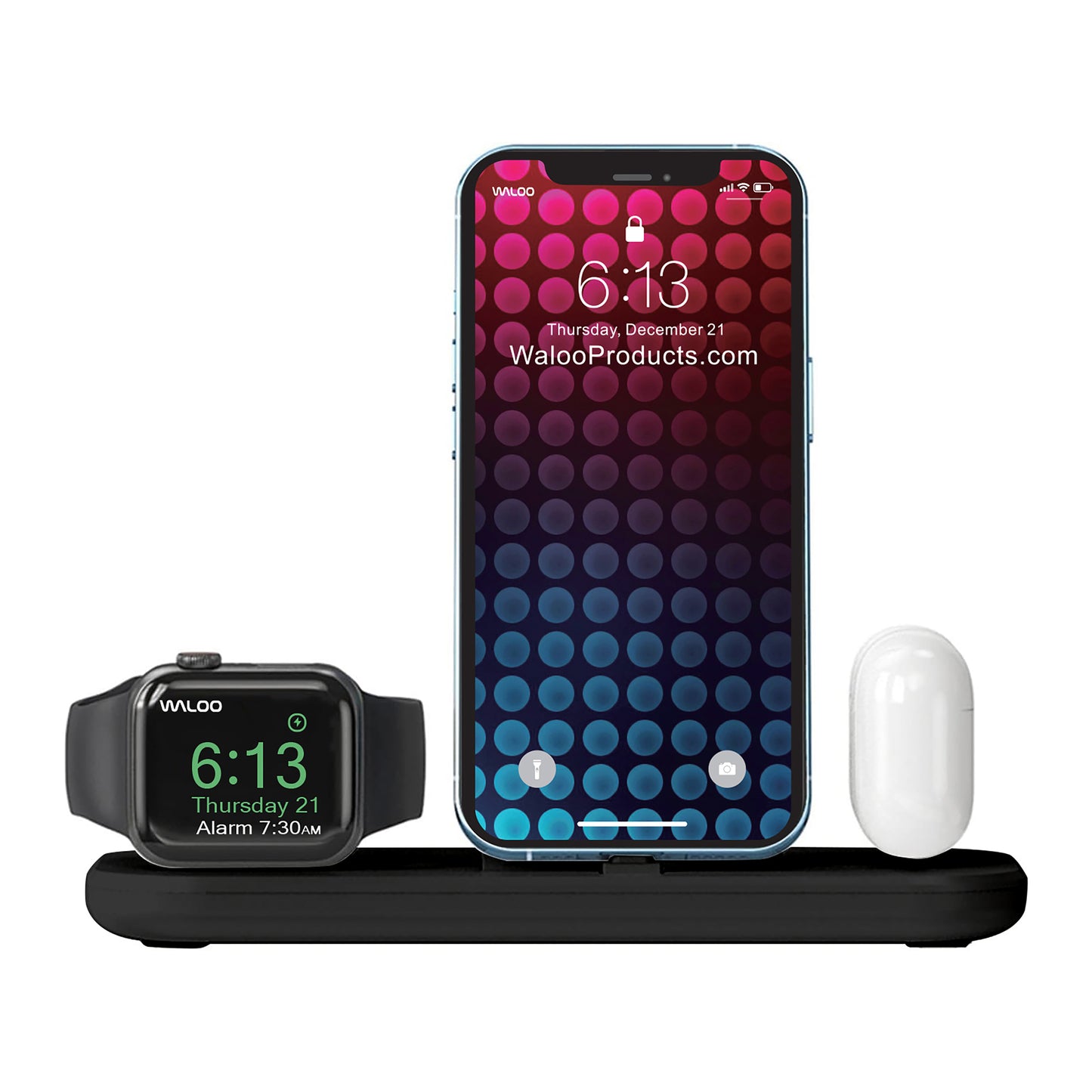 Waloo Portable & Foldable Charging Dock For iPhone, Apple Watch & AirPods (Compatible With Lightning Devices Only; Not USB-C)