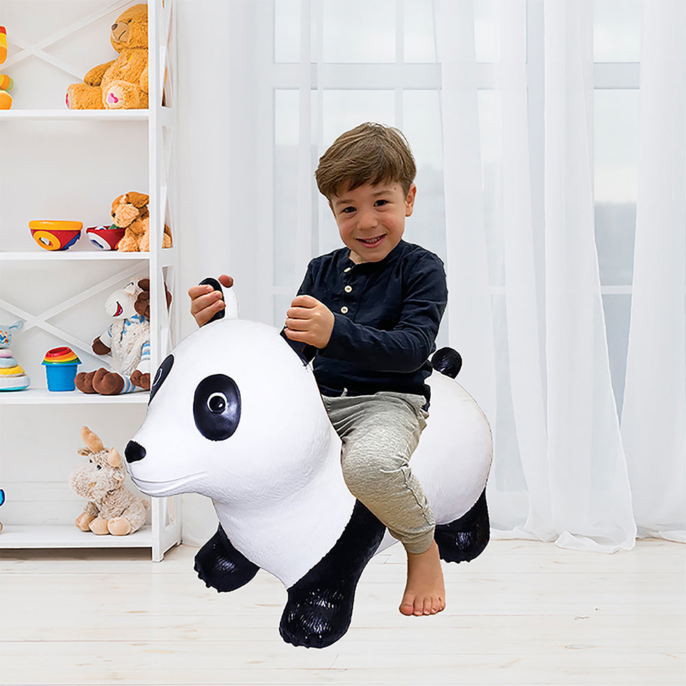 BounceZiez Inflatable Bouncy Ride-On Hopper with Pump - Panda