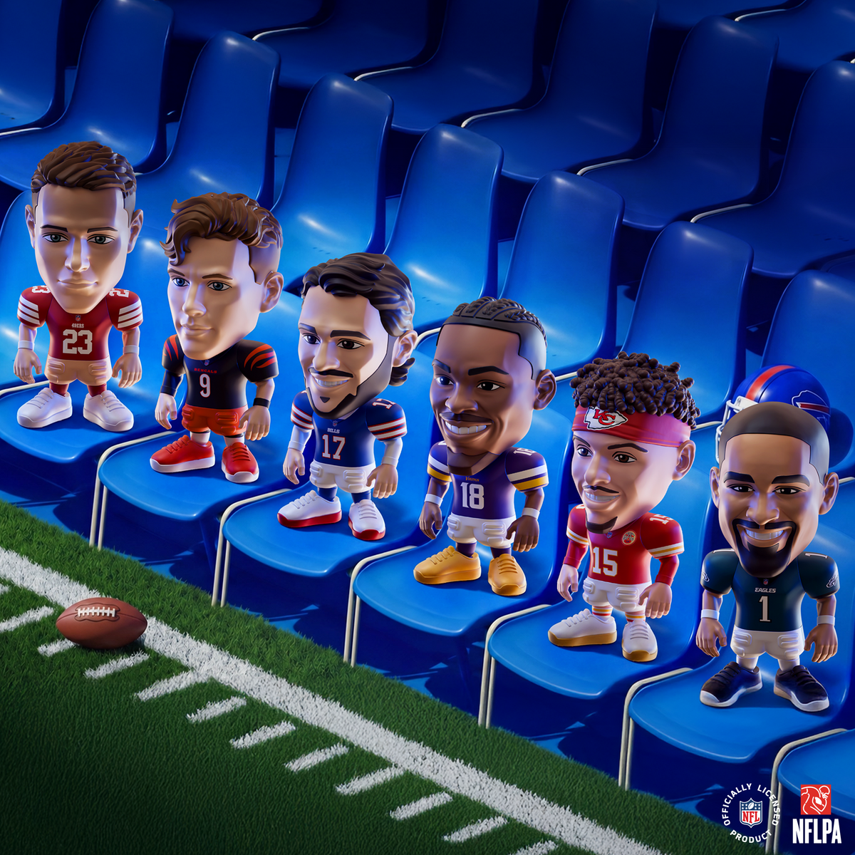 5 Surprise NFL Ballers Series 1 by ZURU, Licensed NFL Collectible,