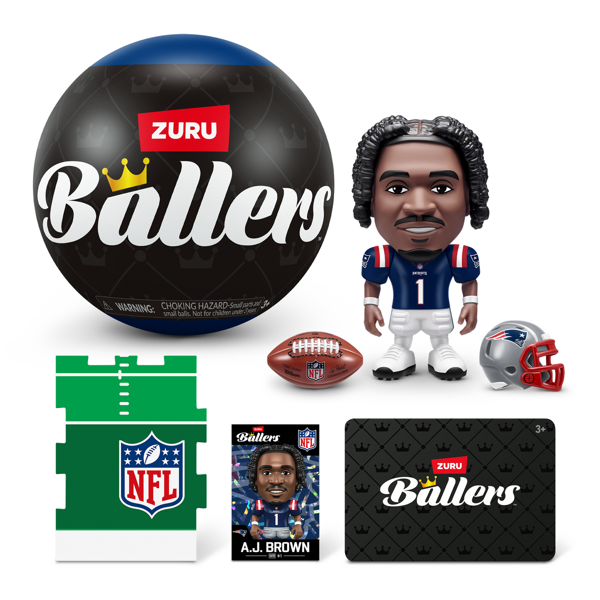 5 Surprise NFL Ballers Series 1 by ZURU, Licensed NFL Collectible,