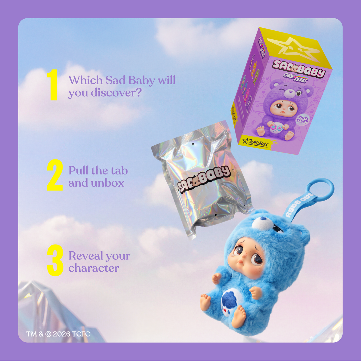 STARBOX Sad Baby Care Bears Series 1 Blind Box Keychains