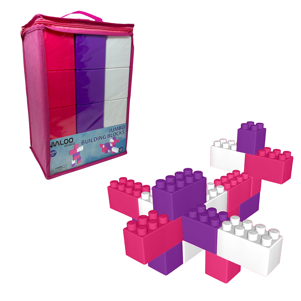 Jumbo Building Blocks 19 Pc Set Multiple Color Options Waloo Products