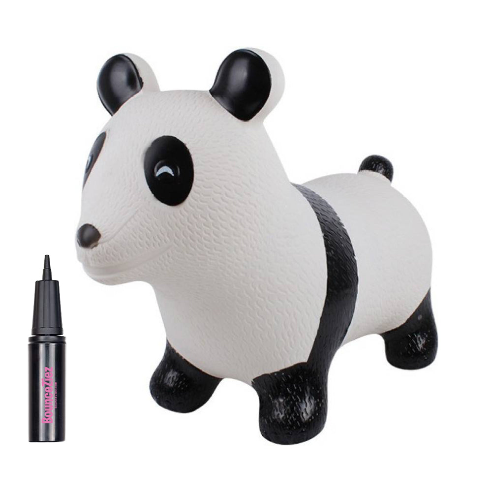 BounceZiez Inflatable Bouncy Ride-On Hopper with Pump - Panda