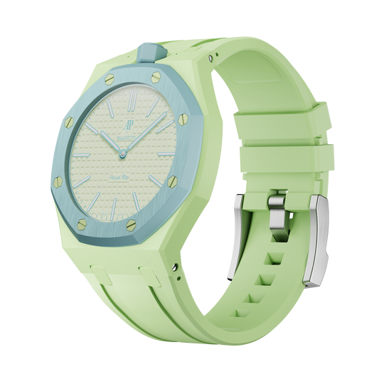 AP x Swatch Royal Pop Performance Band – Pistachio Mint – Vertical Crown Edition | Waloo Watch Bands