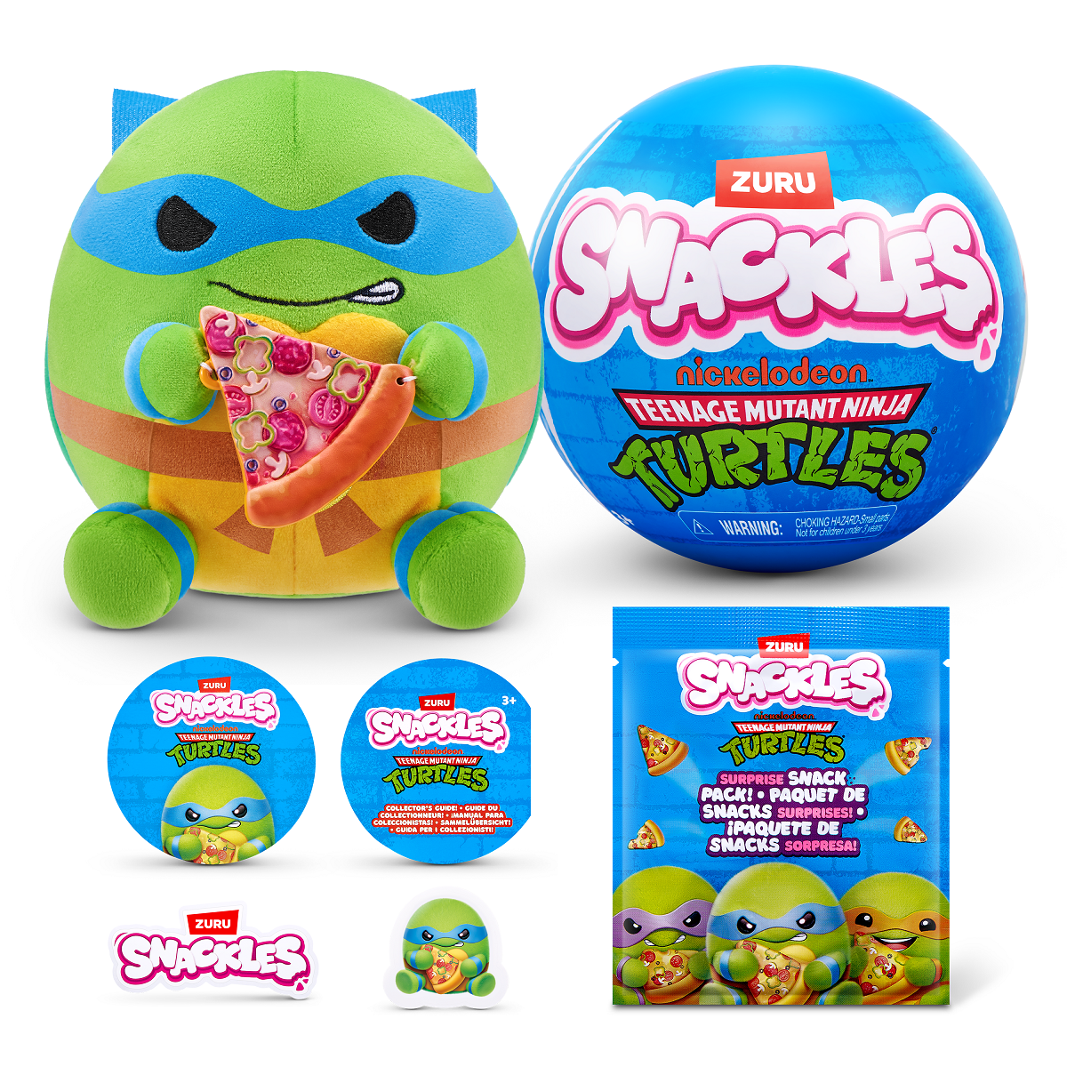 Zuru Snackles Small Sized 5.5 inch Plush Teenage Mutant Ninja Turtles Edition (Mystery-Surprise)