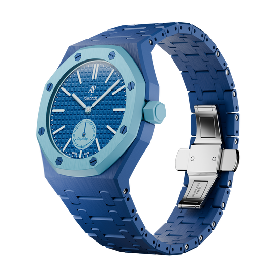 Royal Pop Integrated Link Bracelet Band – Sky Blue – Classic Crown Edition | Waloo Bands