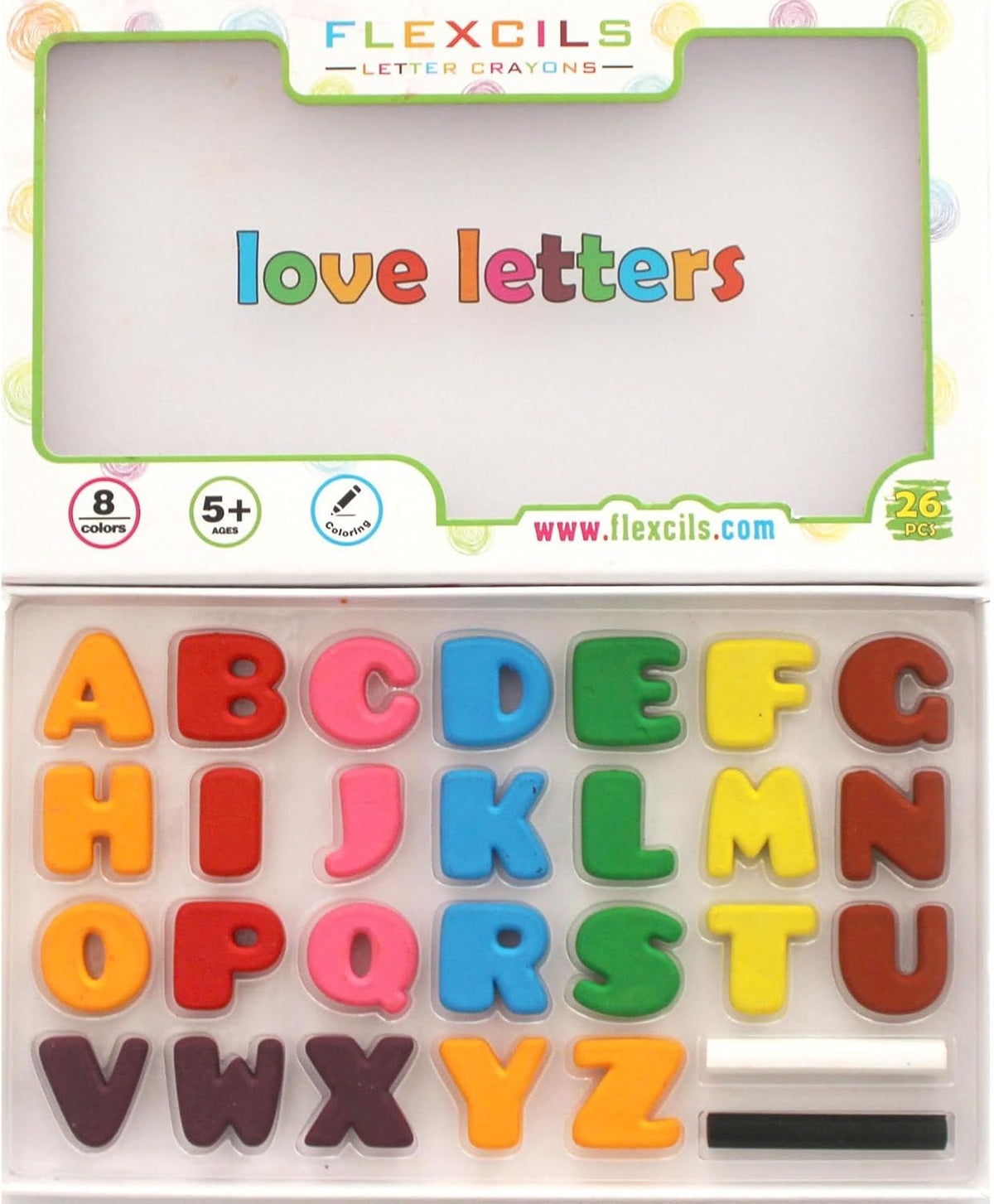 Flexcils Bendable Letters And Numbers Crayons 124 Pc Set W/Carrying Case