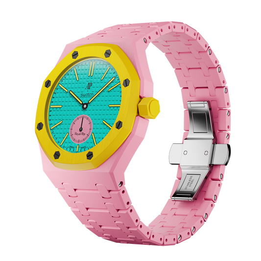 Royal Pop Integrated Link Bracelet Band – Bubblegum Pop – Classic Crown Edition | Waloo Bands