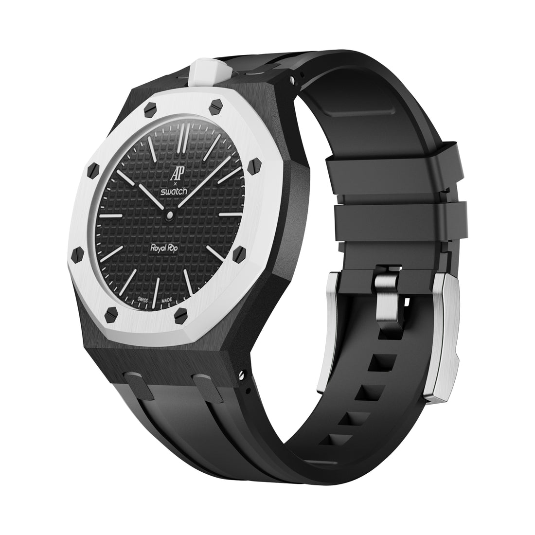 AP x Swatch Royal Pop Performance Band – Midnight Black – Vertical Cro ...