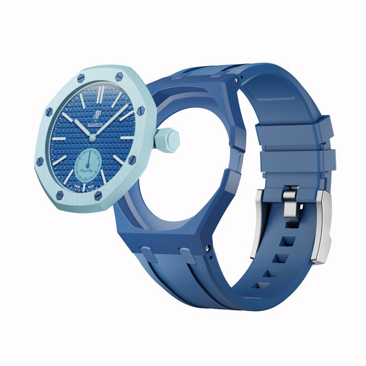 AP x Swatch Royal Pop Performance Band – Sky Blue – Classic Crown Edition | Waloo Watch Bands