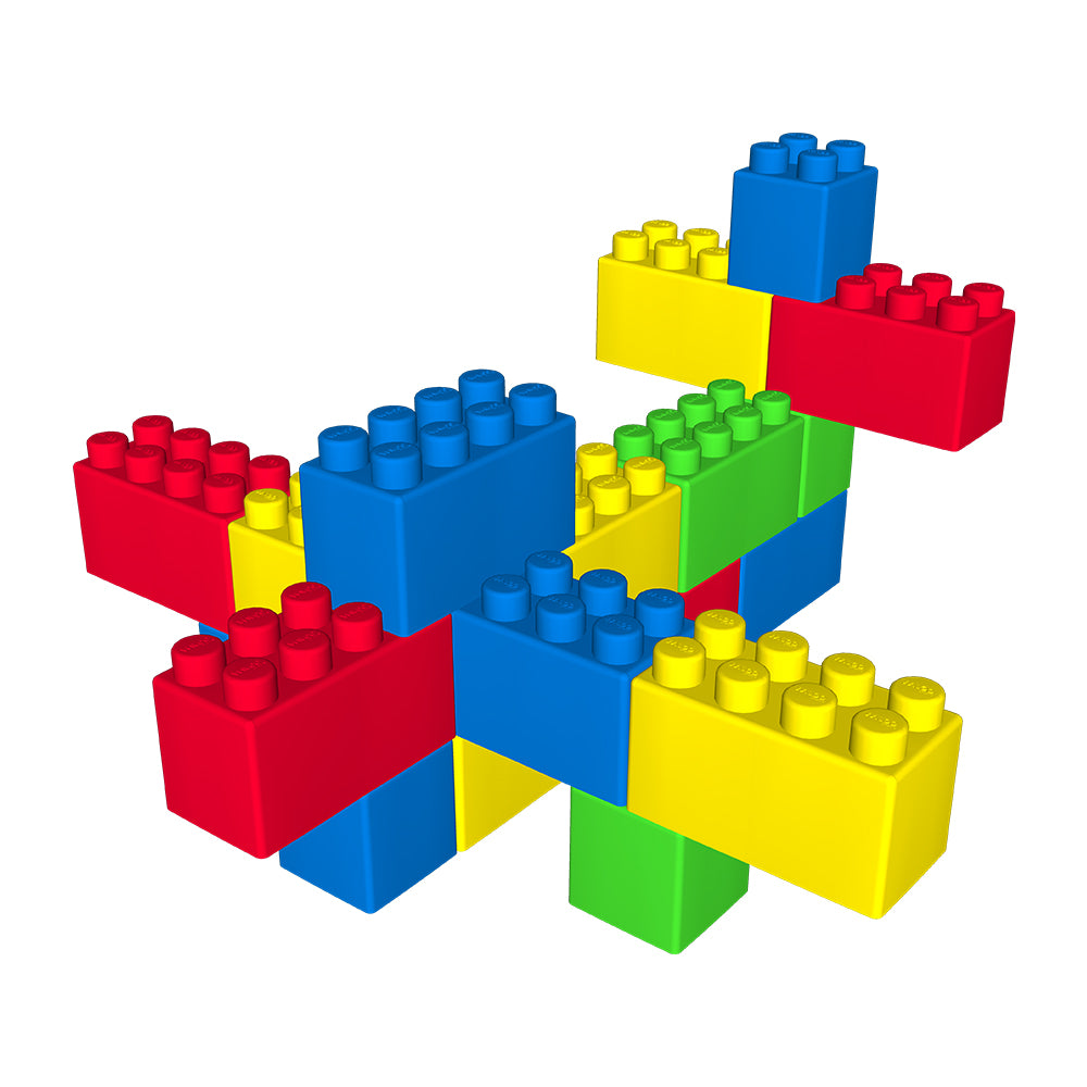 Jumbo Building Blocks - 18 Pc Set - Multiple Color Options
