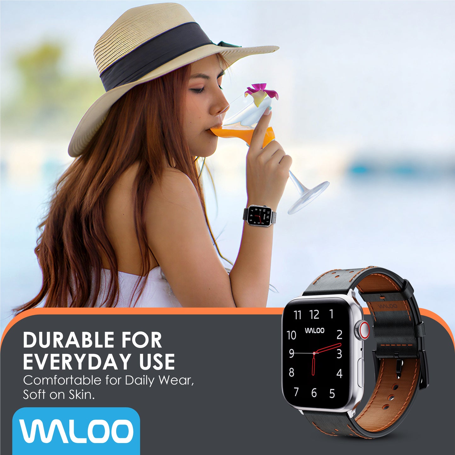 Waloo Breathable Leather Band For Apple Watch