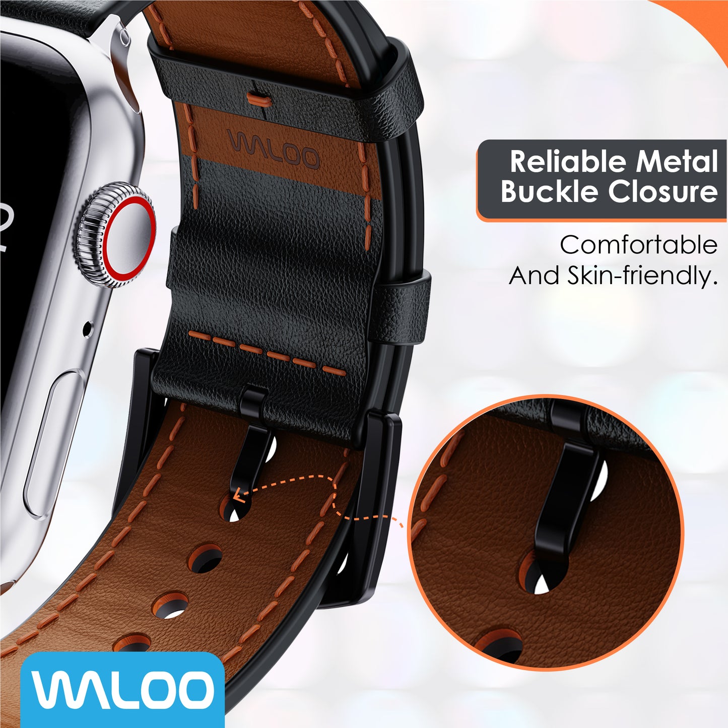 Waloo Breathable Leather Band For Apple Watch