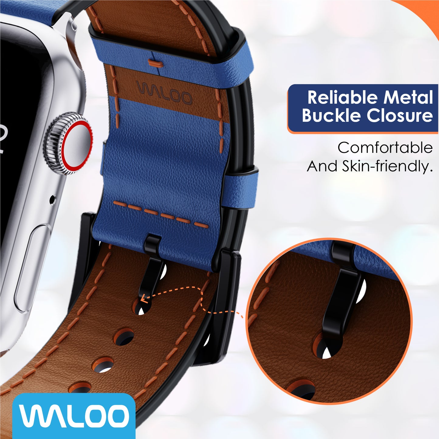 Waloo Breathable Leather Band For Apple Watch