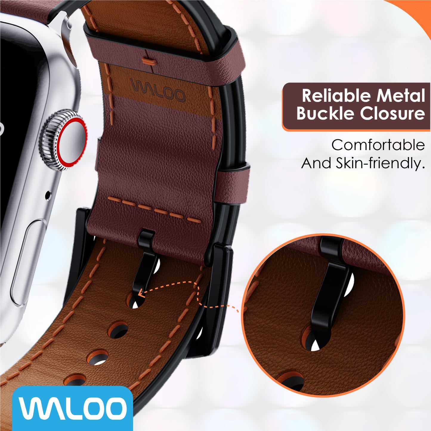 Waloo Breathable Leather Band For Apple Watch