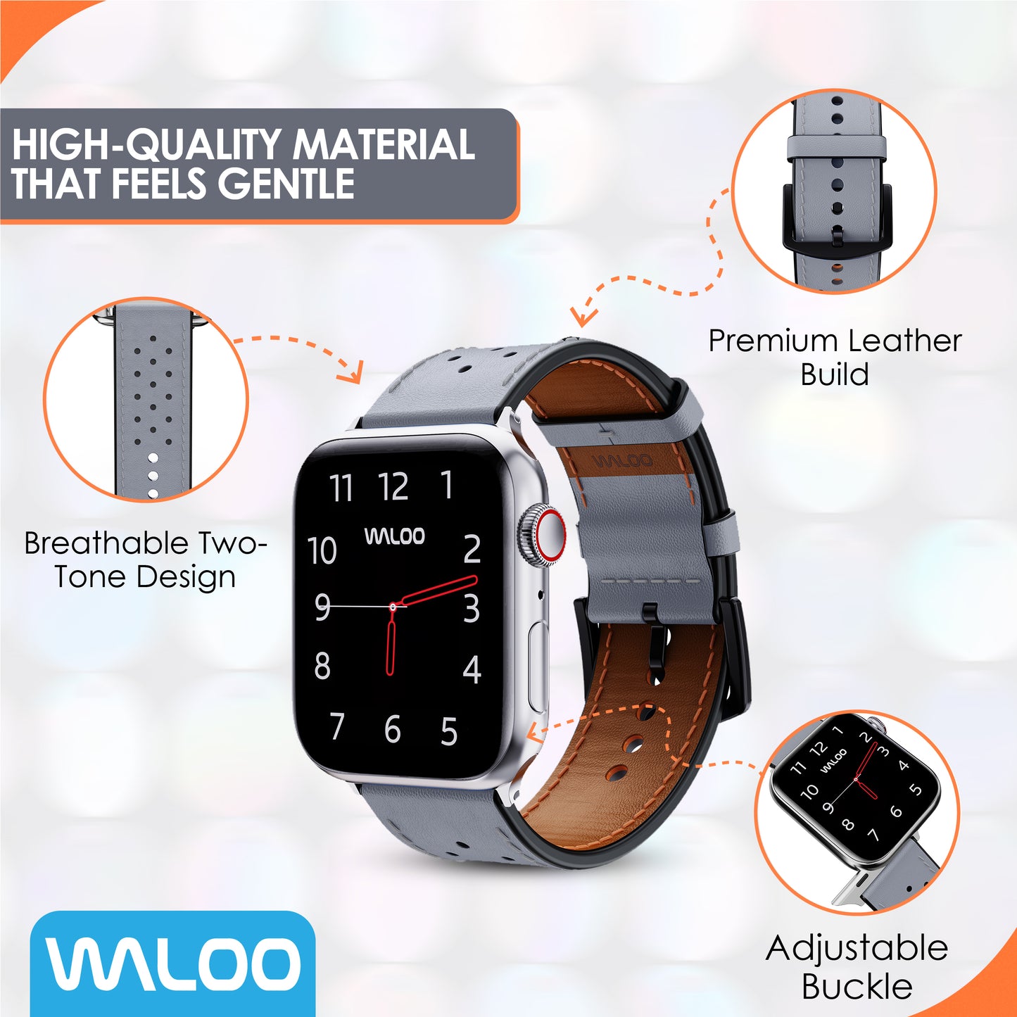 Waloo Breathable Leather Band For Apple Watch